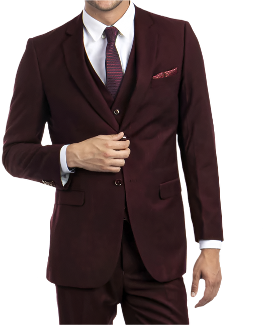 Burgundy Pin Stripe Suit