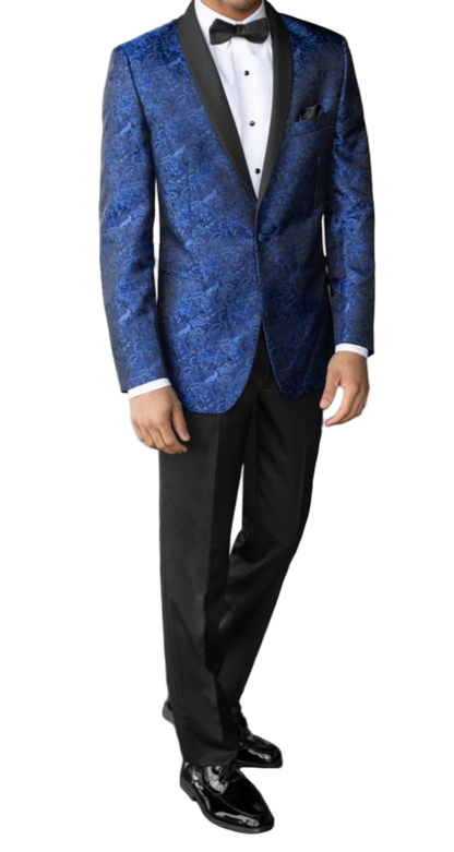 Cobalt Blue Paisley Tuxedo Model
