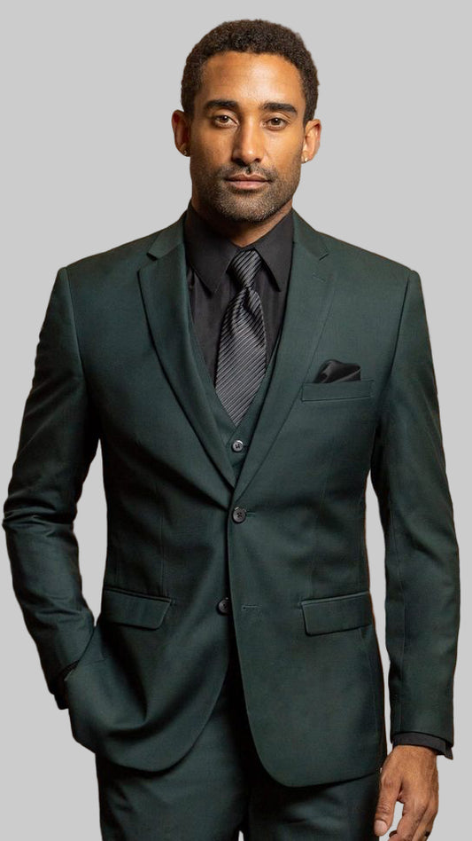 Dark Green Stretch Suit