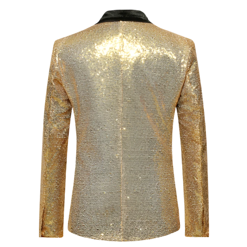 Gold Sequin Tuxedo Jacket 2