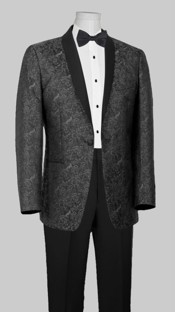 Luxury Granite Paisley Tuxedo Jacket rental