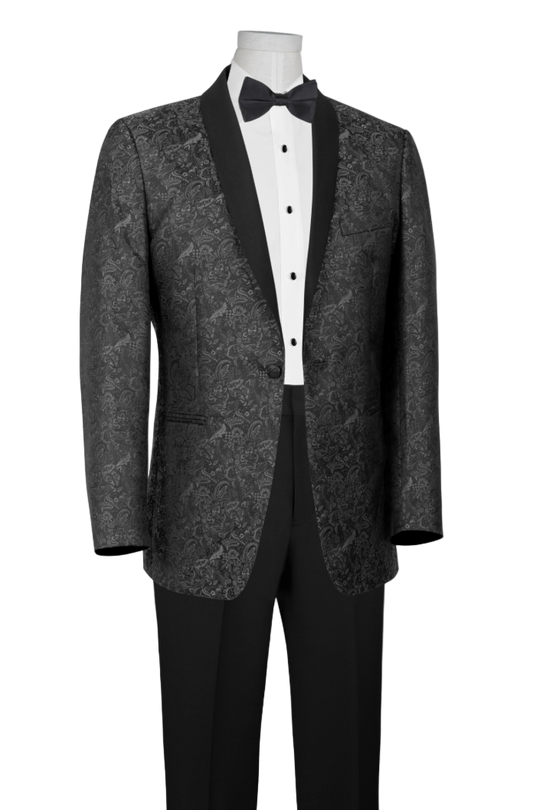 Charcoal Grey Paisley Tuxedo Jacket Tampa Suitable Collection