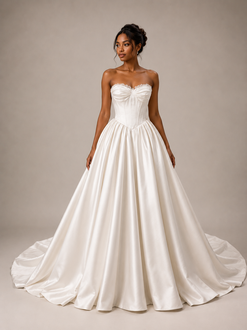 Isabelle – Timeless Satin Ball Gown Wedding Dress