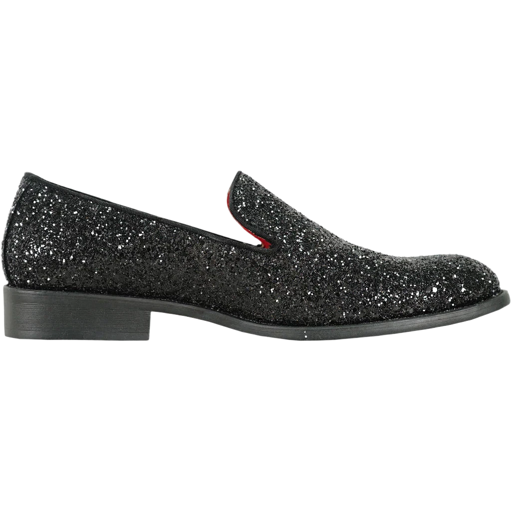 Men's Black Glitter Loafer