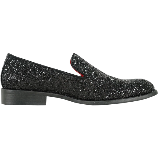 Men's Black Glitter Loafer