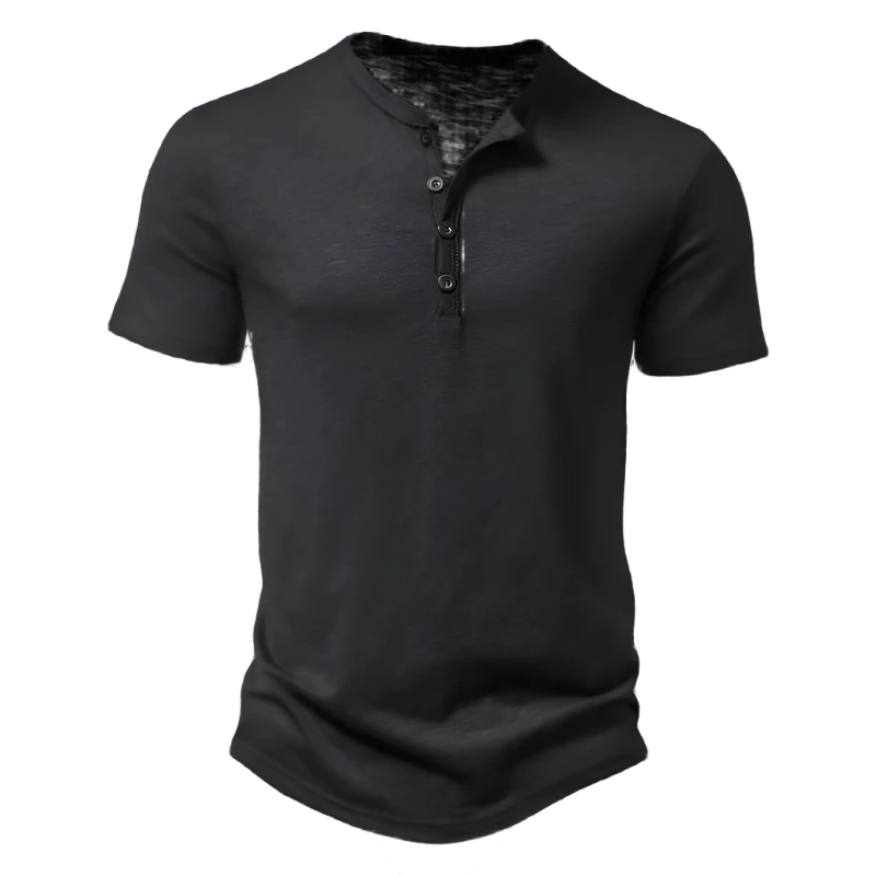 Men's Black Henley Shirt