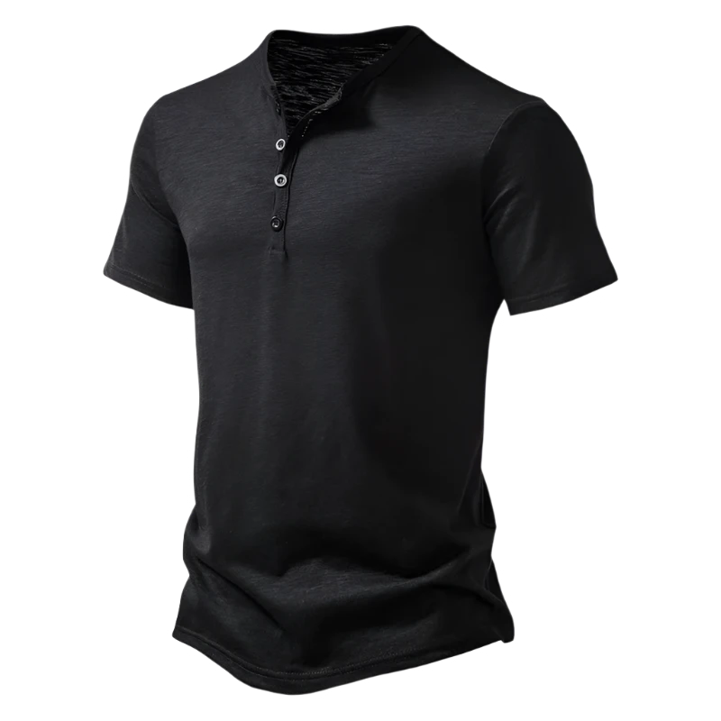 Men's Black Henley shirt 2