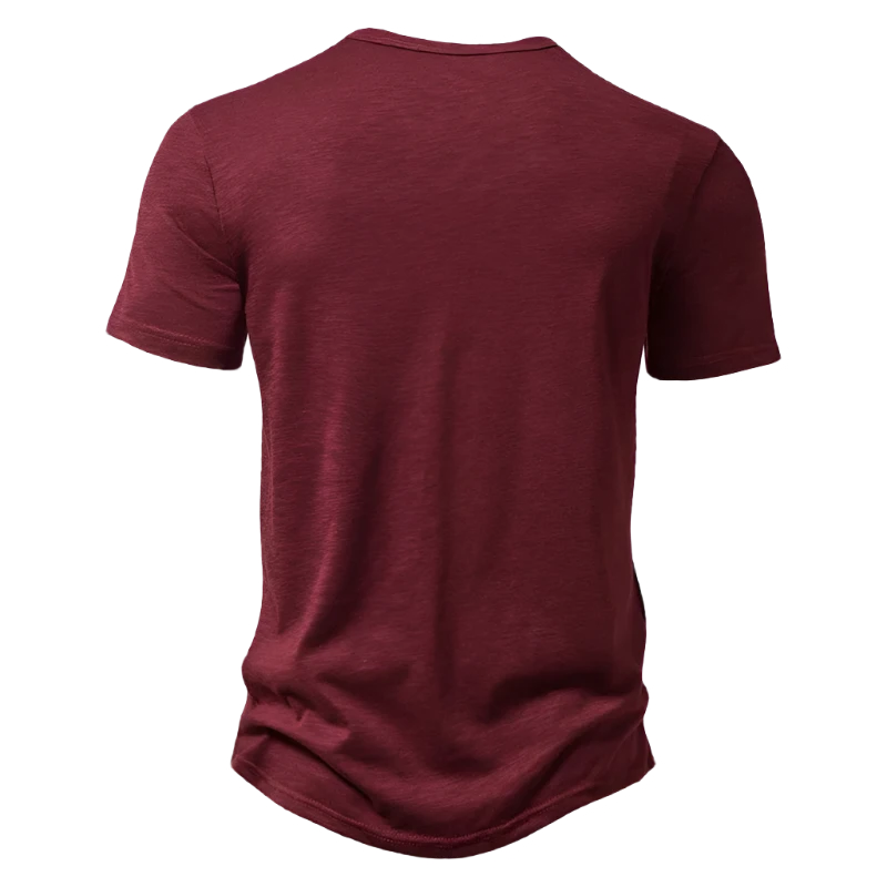 Men's Burgundy Henley 3