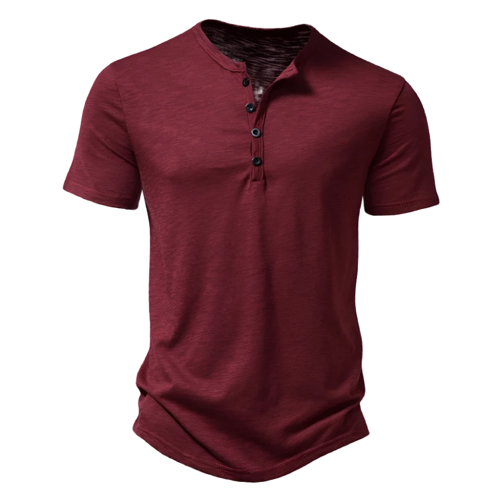 Men's Burgundy Henley Shirt