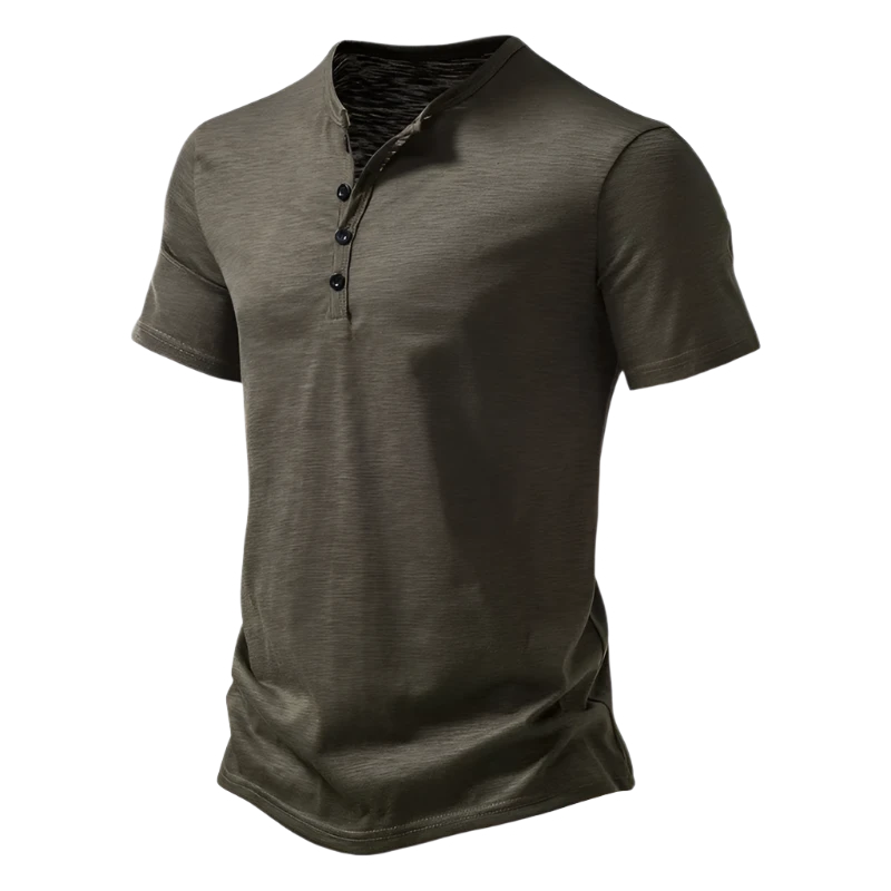 Men's Green henley shirt 2