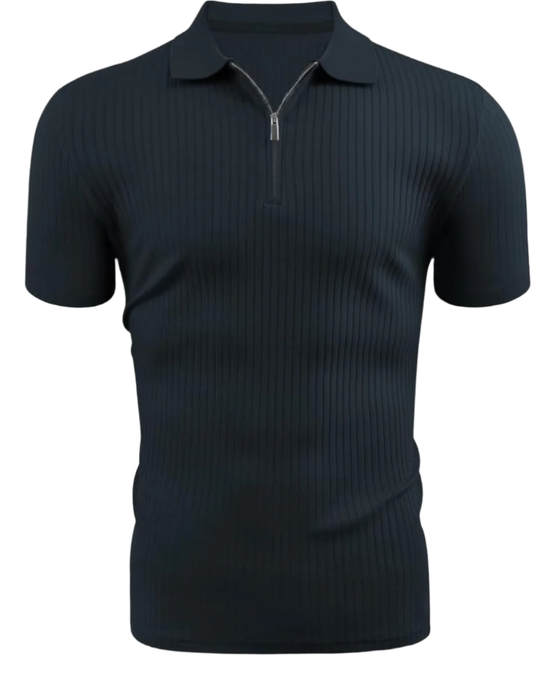 Men's Navy Zipper Polo