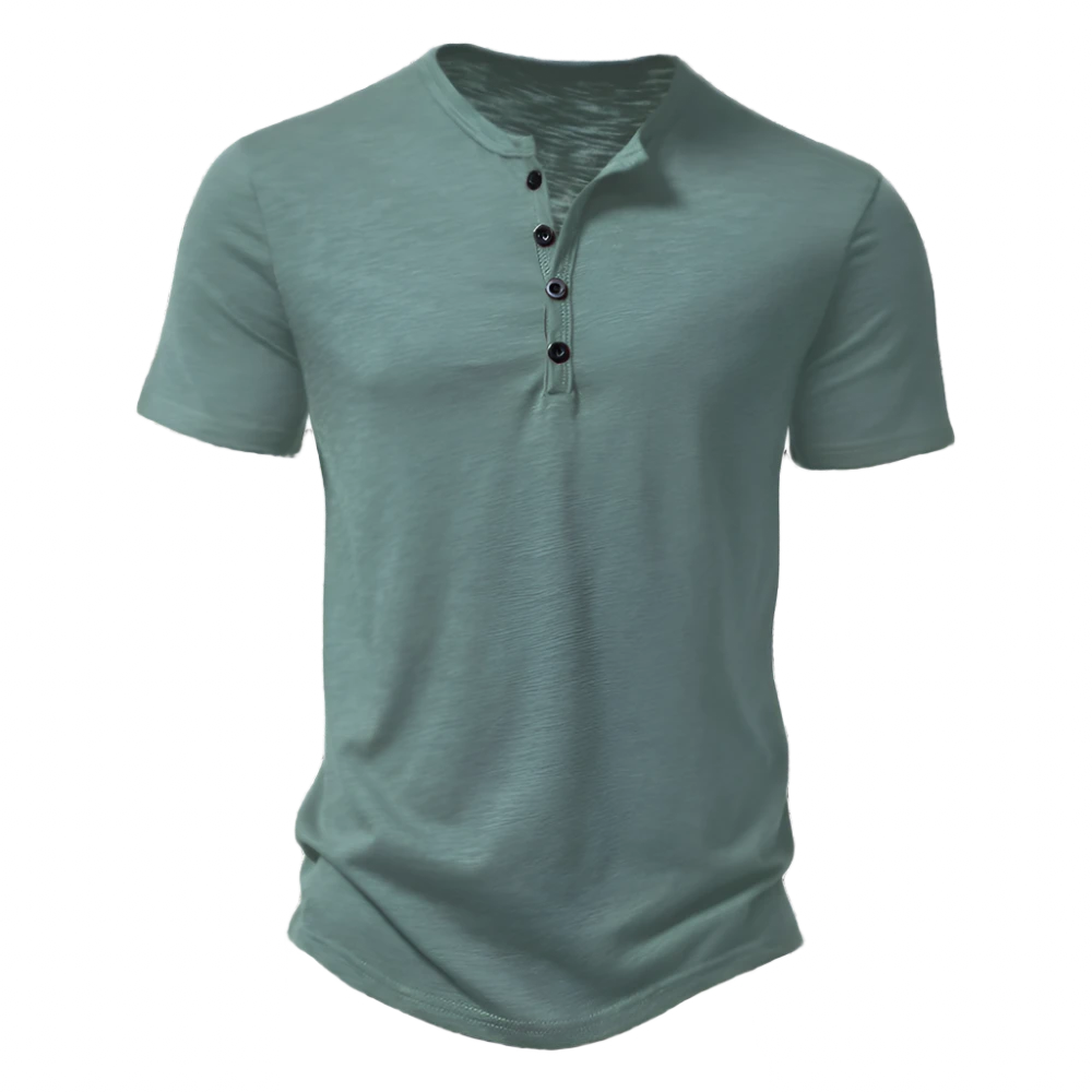 Men's Teal Henley Shirt