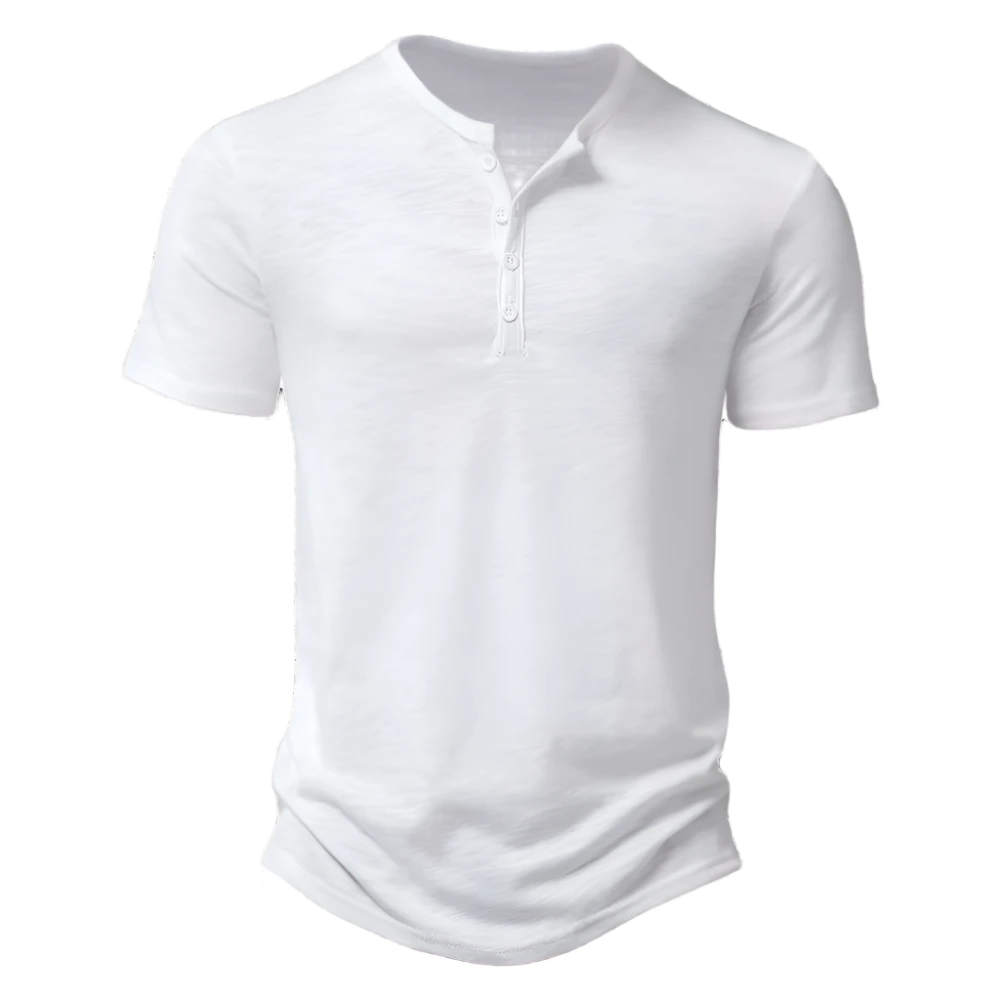 Men's White Henley Shirt