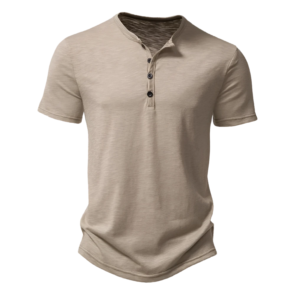 Men's beige henley