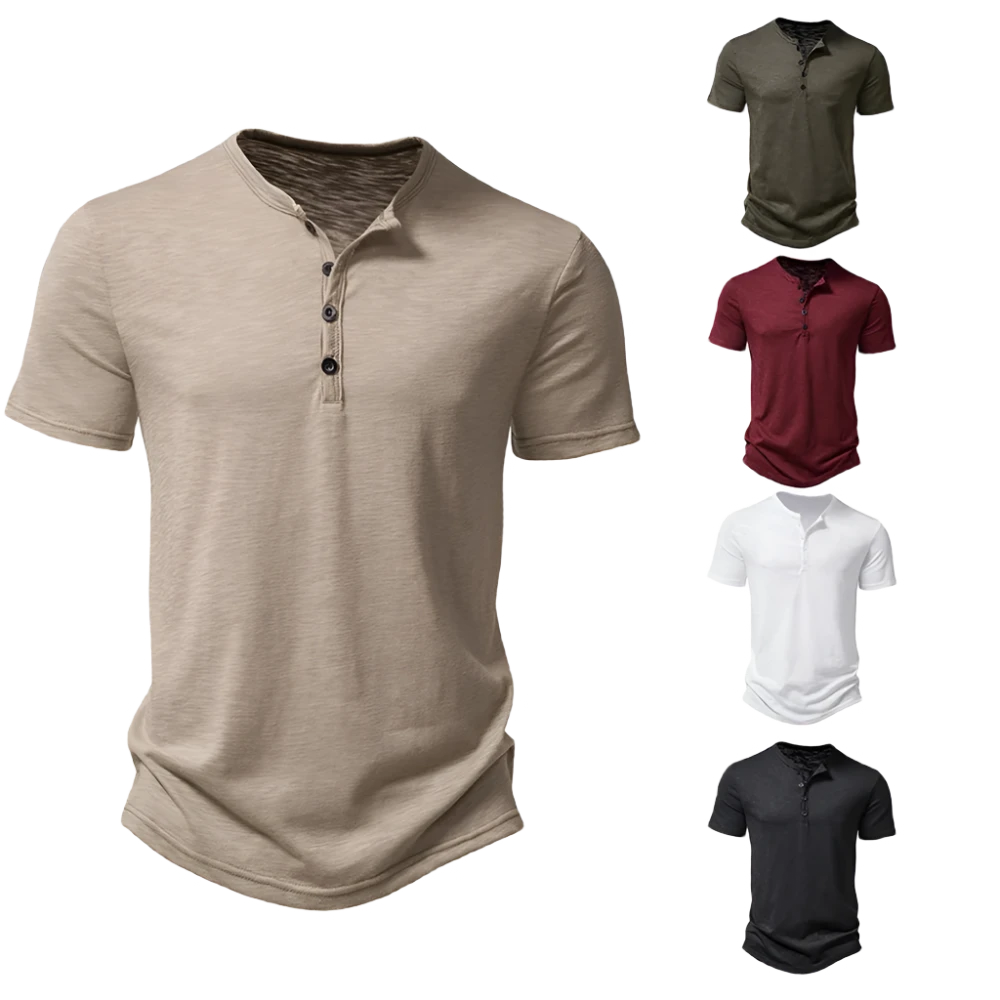 Men's Short Sleeve Henley Shirt