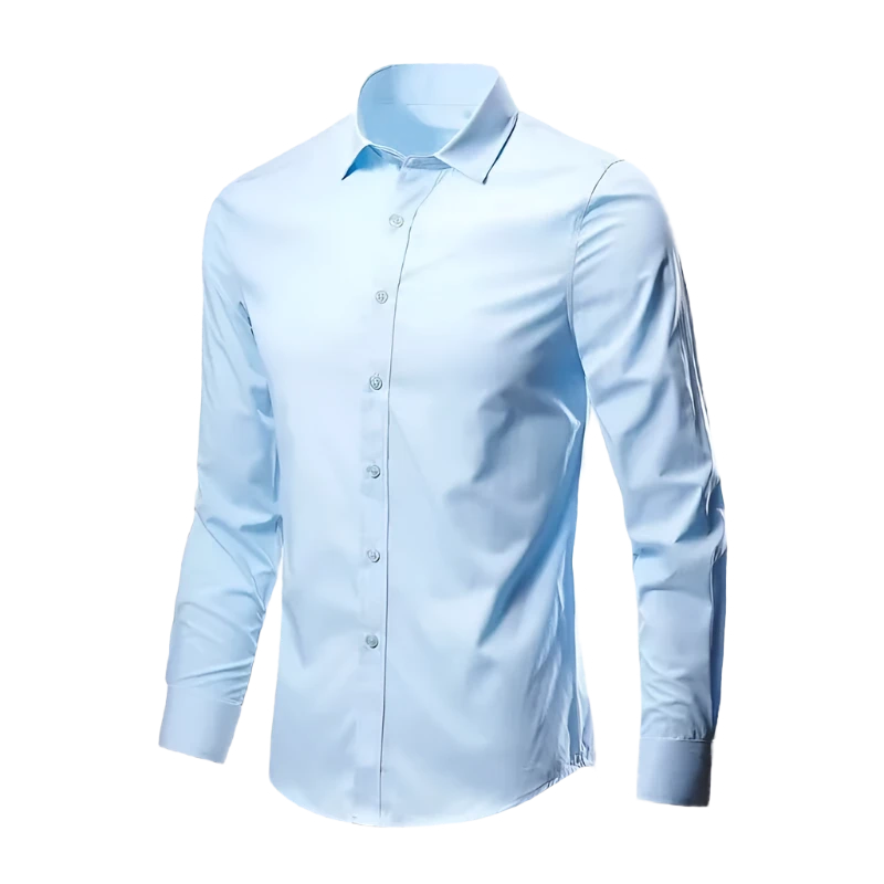 Mens blue slim fit dress shirt