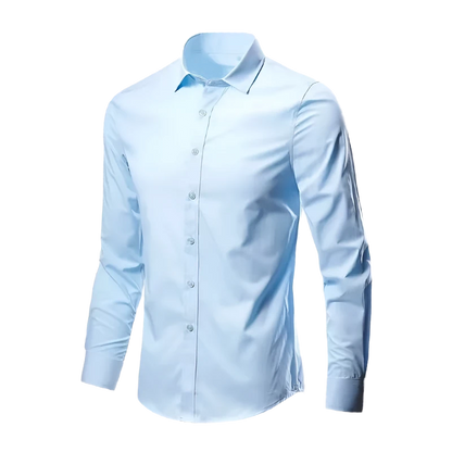 Mens blue slim fit dress shirt