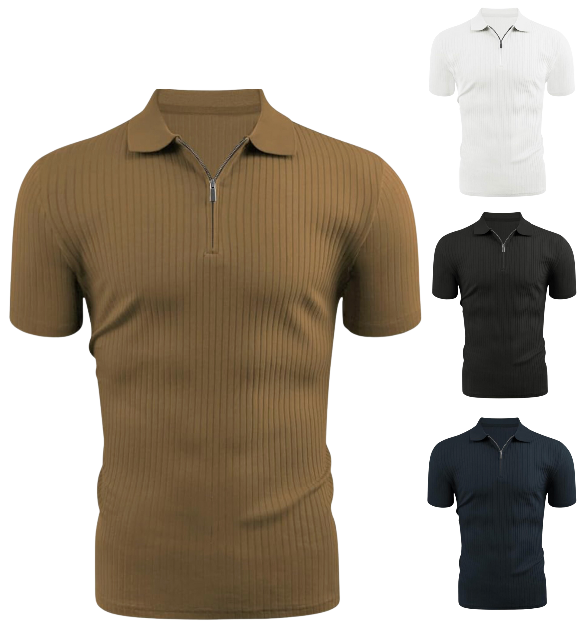 Multi Colors Zipper Polo