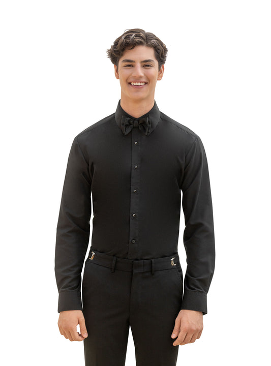 Black Fitted Microfiber Dress Shirt Rental