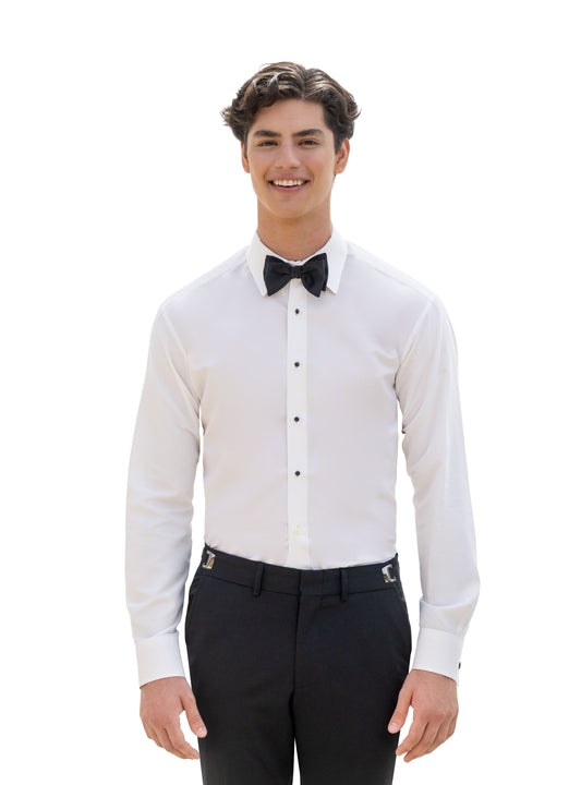 White Fitted Microfiber Dress Shirt Rental