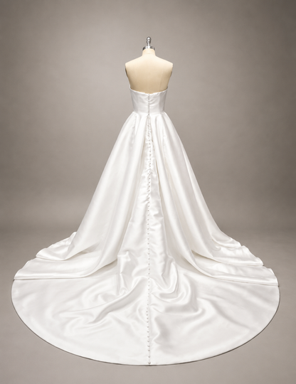 Nicolette – Modern Satin Bridal Jumpsuit Gown