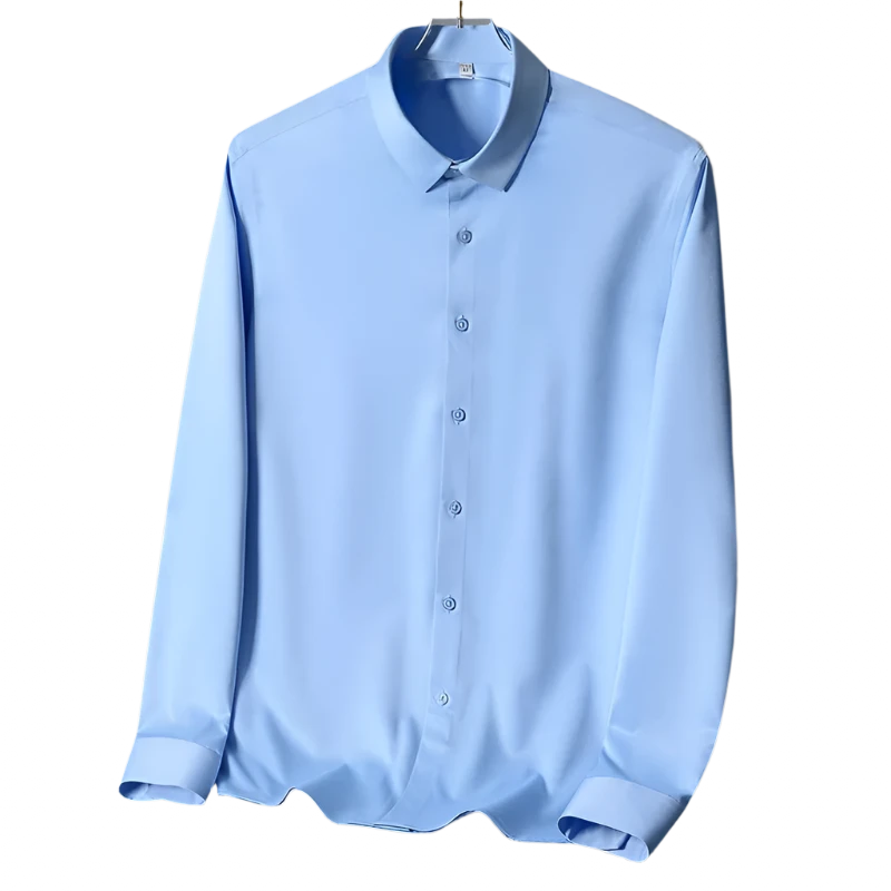 Powder Blue Silk Dress Shirt