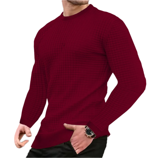 Red Waffle Sweater