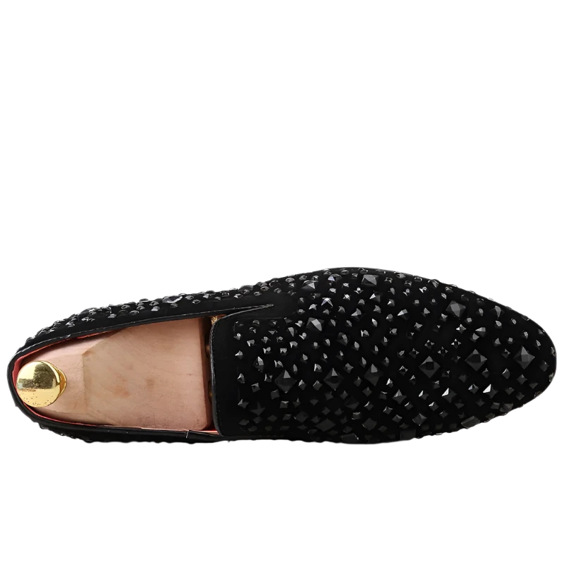 Black Spike Mens Loafers