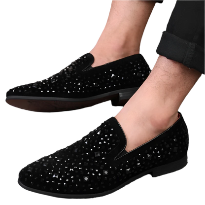 Black Spike Mens Loafers | Suitable Collection