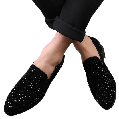 Black Spike Mens Loafers | Suitable Collection