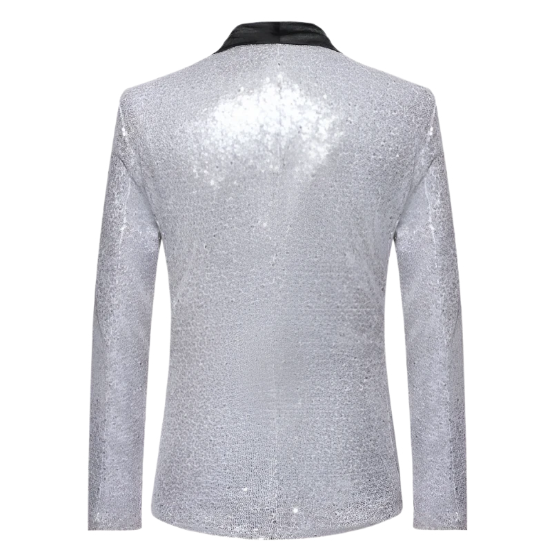 Silver Sequin Tuxedo Jacket 2