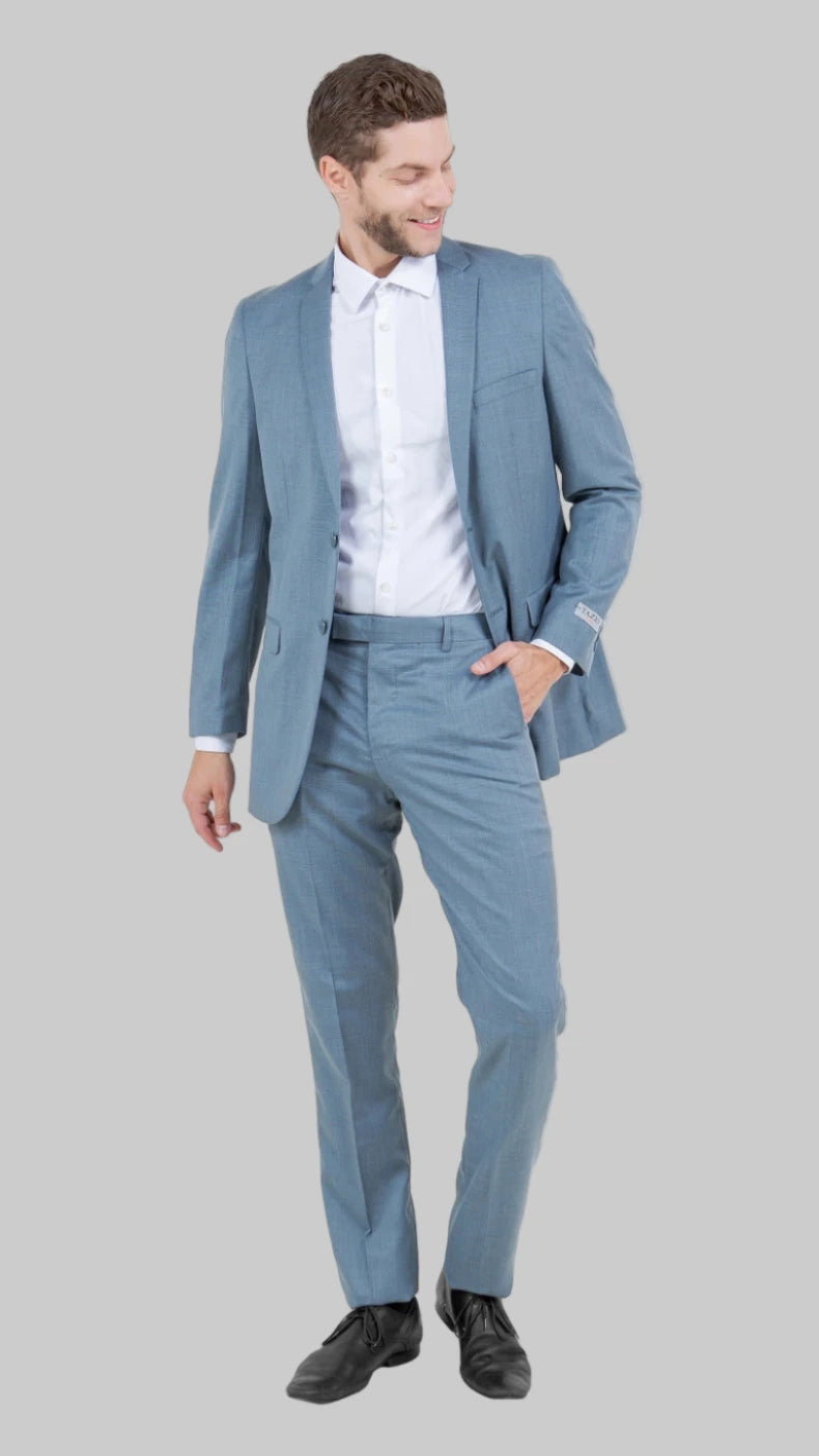 Smoke Blue 2 Piece Slim Suit.