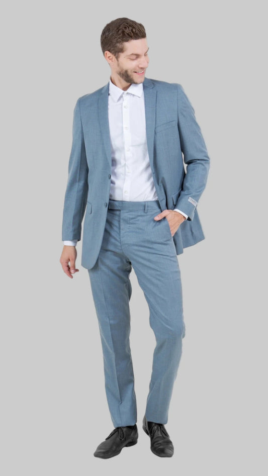 Smoke Blue 2 Piece Slim Suit.