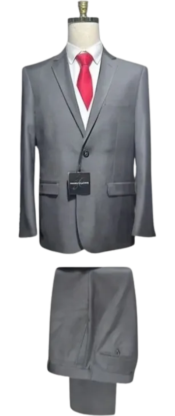 Light Grey Slim Fit Men's Suit Set