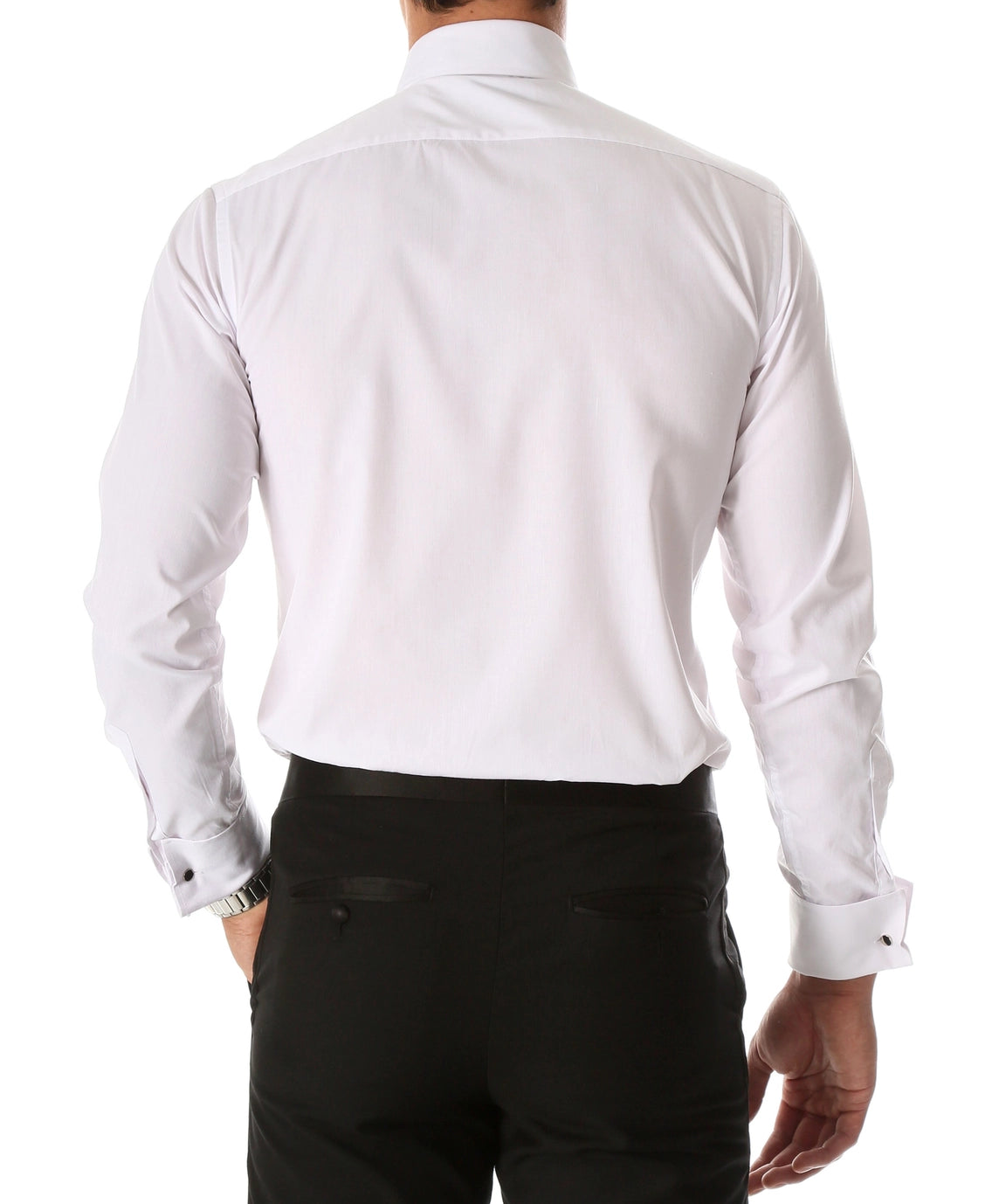 Men's Lay Down Collar Pleated Tuxedo Shirt