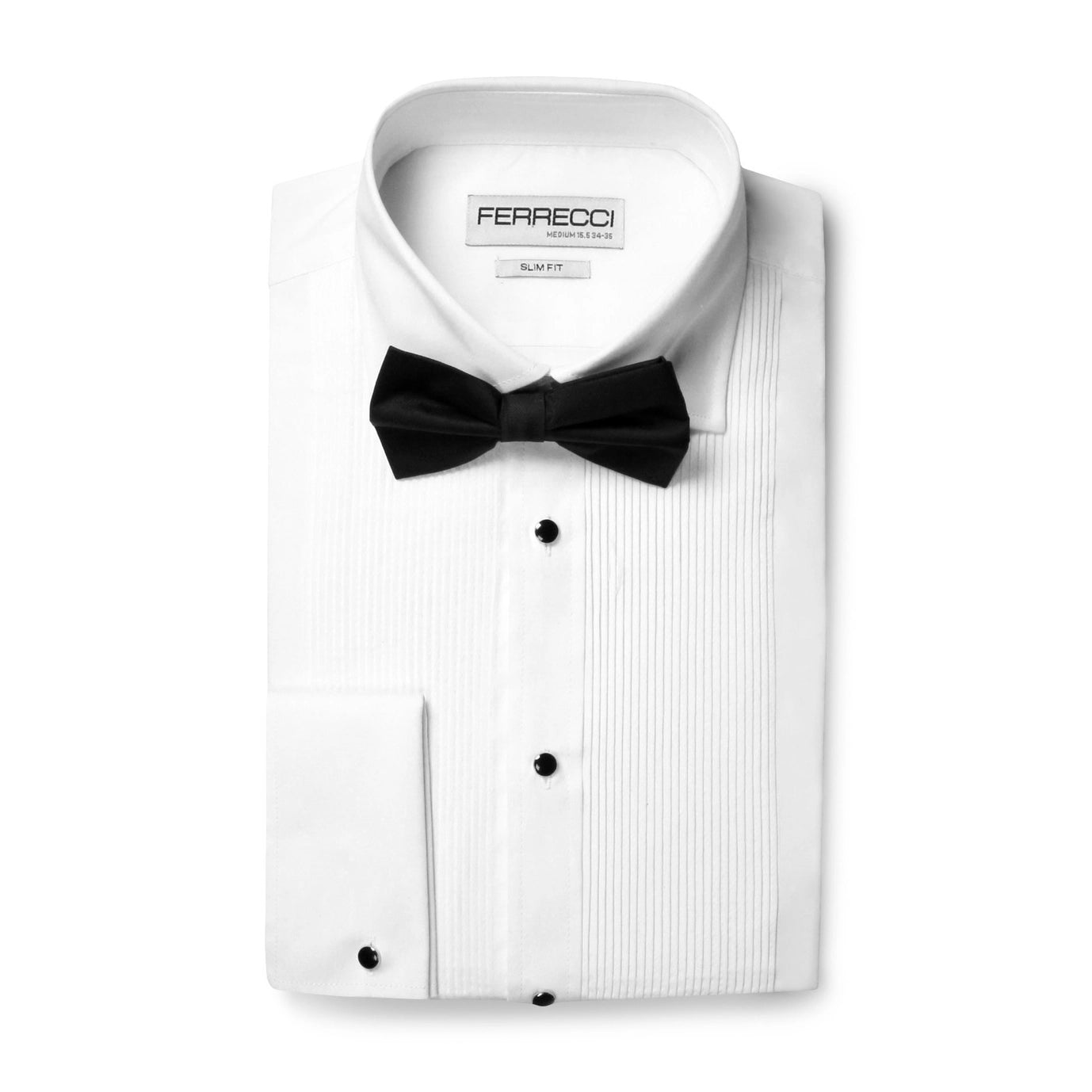 Men's Lay Down Collar Pleated Tuxedo Shirt