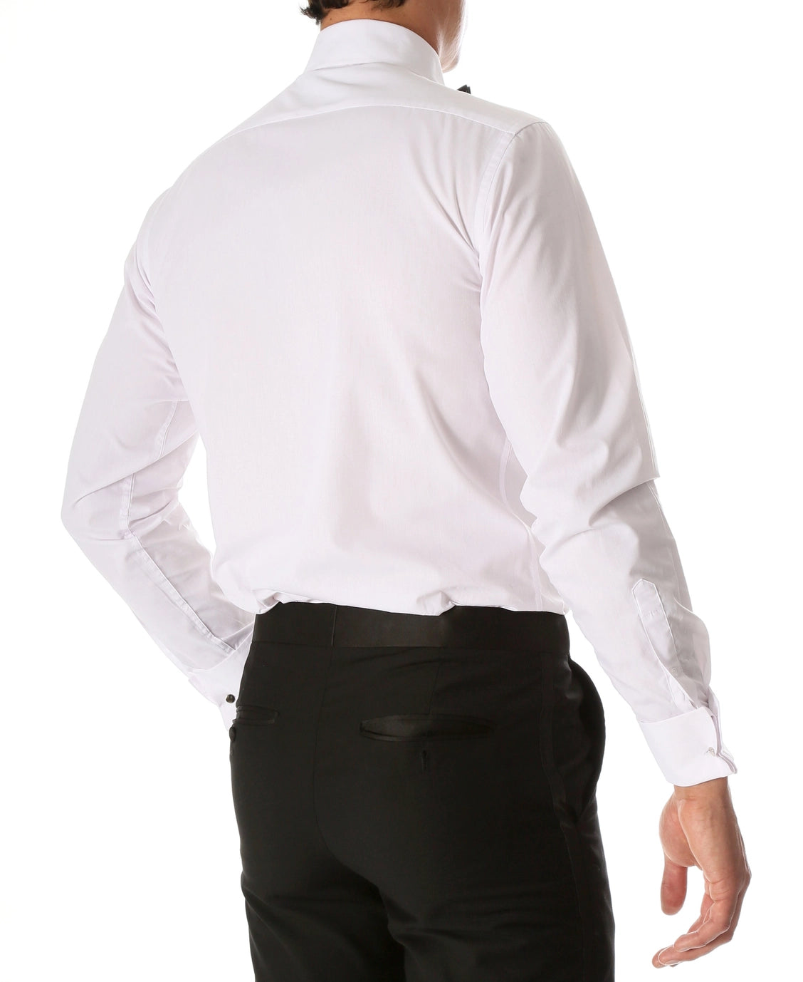 Men's Lay Down Collar Pleated Tuxedo Shirt