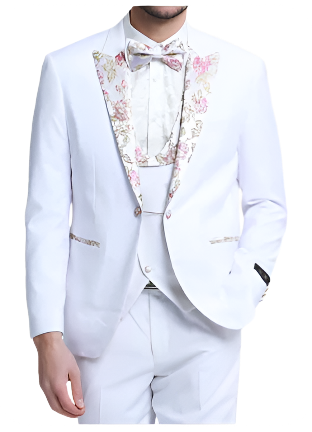 White Floral Tuxedo