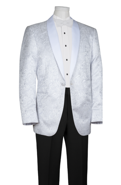 White Paisley Tuxedo Jacket Suitable Collection Tampa