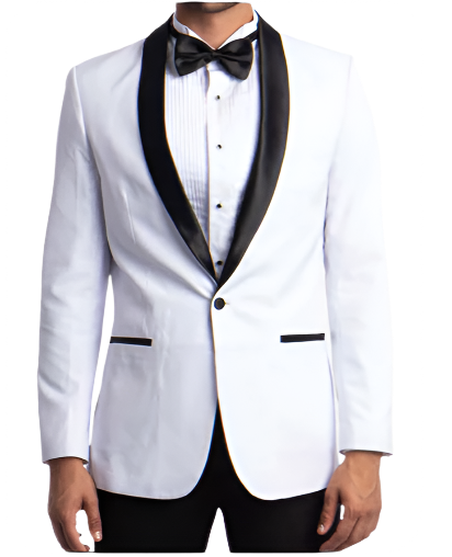 White Men's 2 Piece Tuxedo