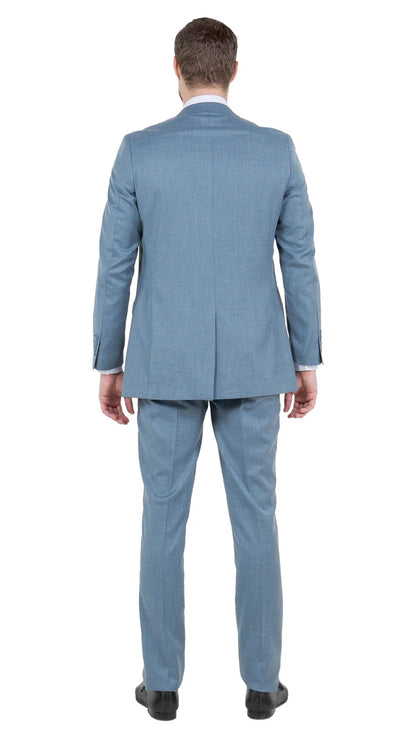Smoke Blue 2 Piece Slim Suit.