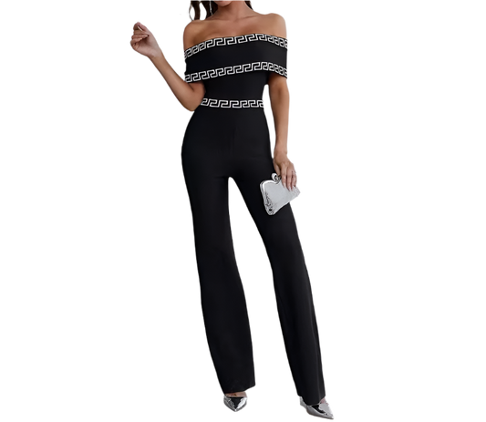 Classic Black & White Jumpsuit Women