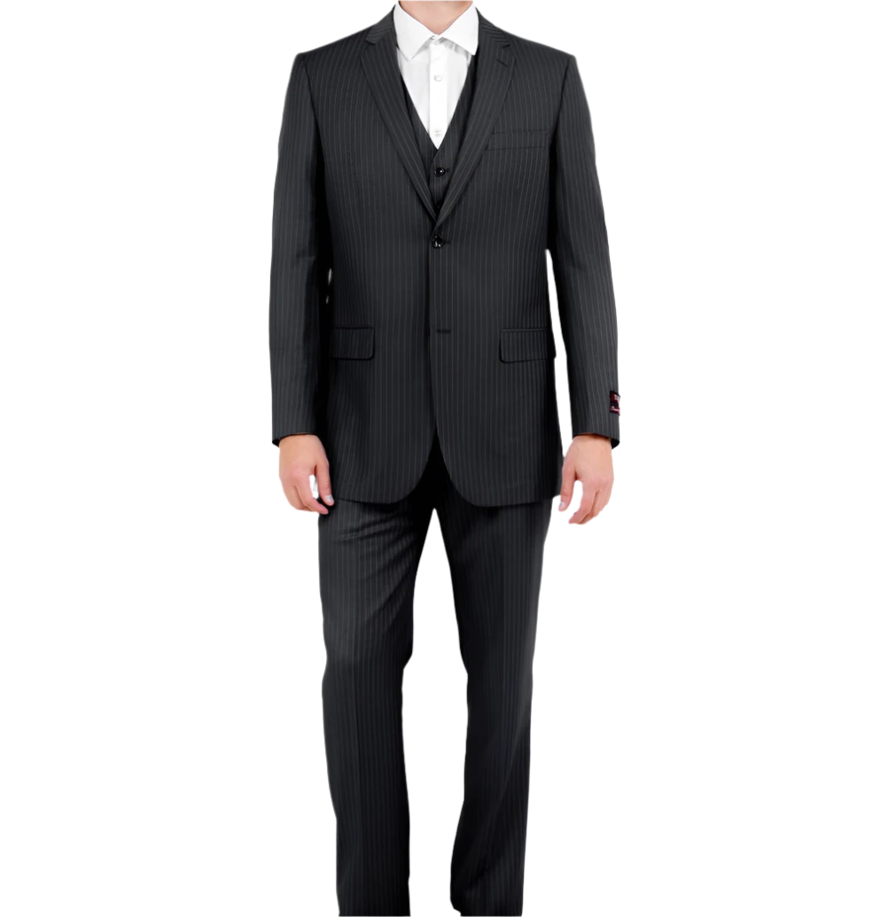 black pin stripe suit 2