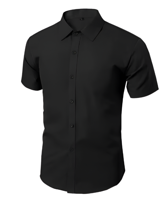 black short sleeve dress shirt