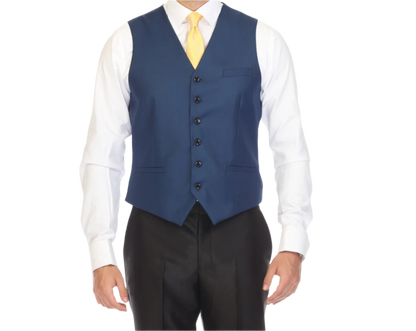 blue suit vest