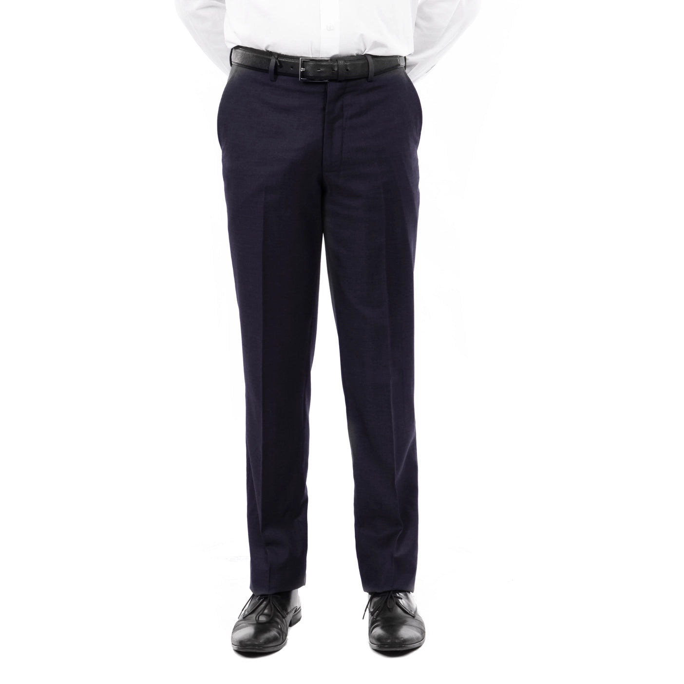 Navy Dress Pants Slim Fit Hemmed Bottom