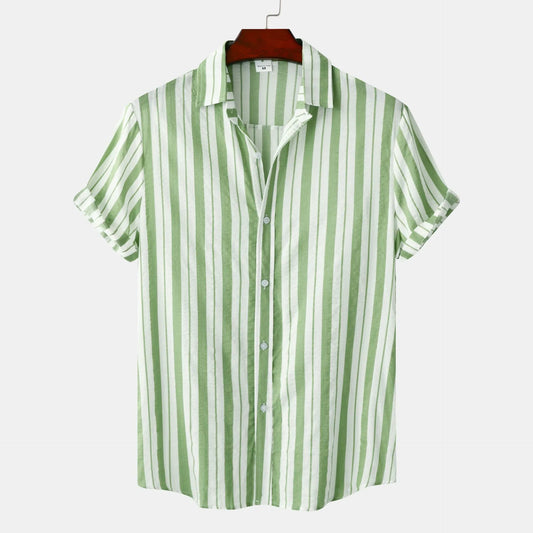 Men's Striped Short Sleeve Shirt.