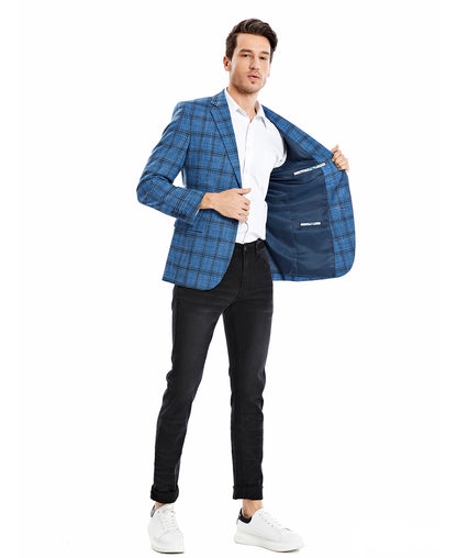 Teal Plaid Sport Coat.