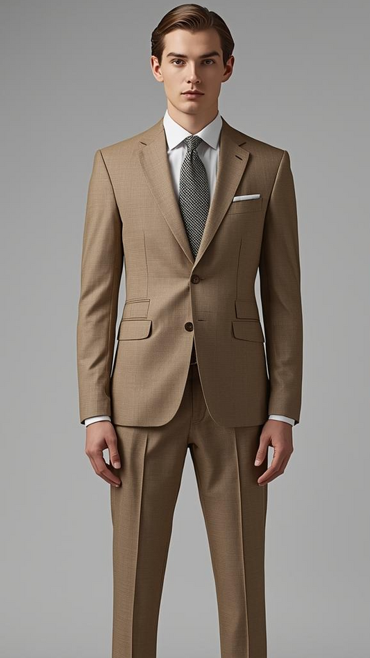 Signature Custom Latte Brown Suit.