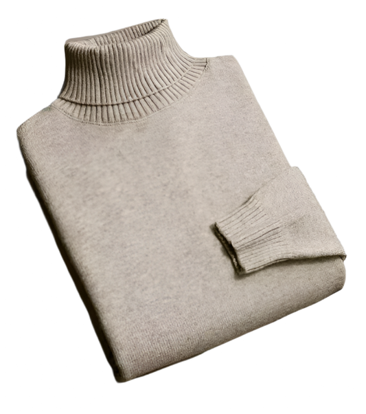 mens beige turtle neck sweater